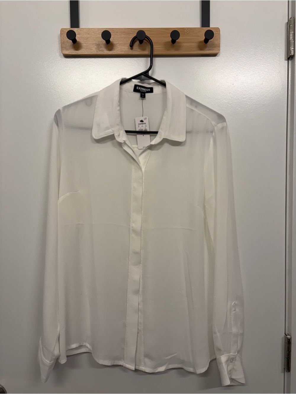 Express Portofino White Button-Up Dress Shirt
